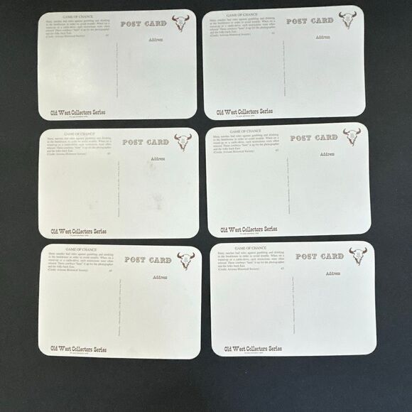 Vtg Western Postcards *Lot of 6* Cowboys Old West Collectors Series Gambling - Picture 2 of 6